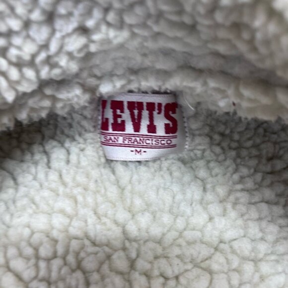 Vintage Levi’s Denim Sherpa Lined Trucker Vest Jacket Men M - Made in USA - Picture 3 of 9